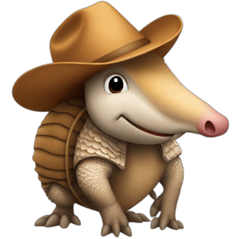 Armadillo wearing a cowboy hat emoji