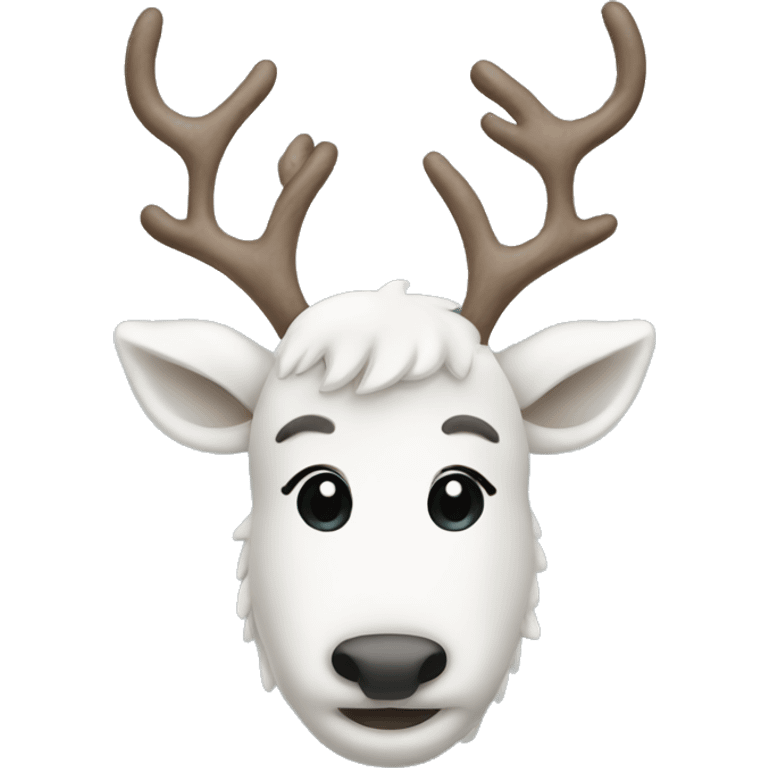 White cute reindeer emoji