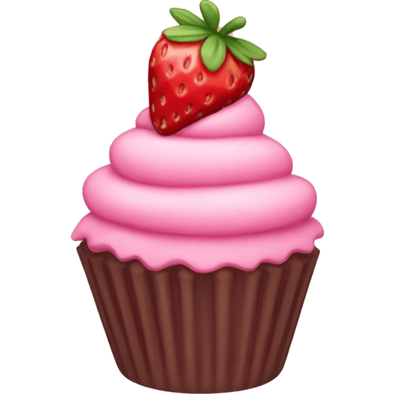 Strawberry cupcake emoji