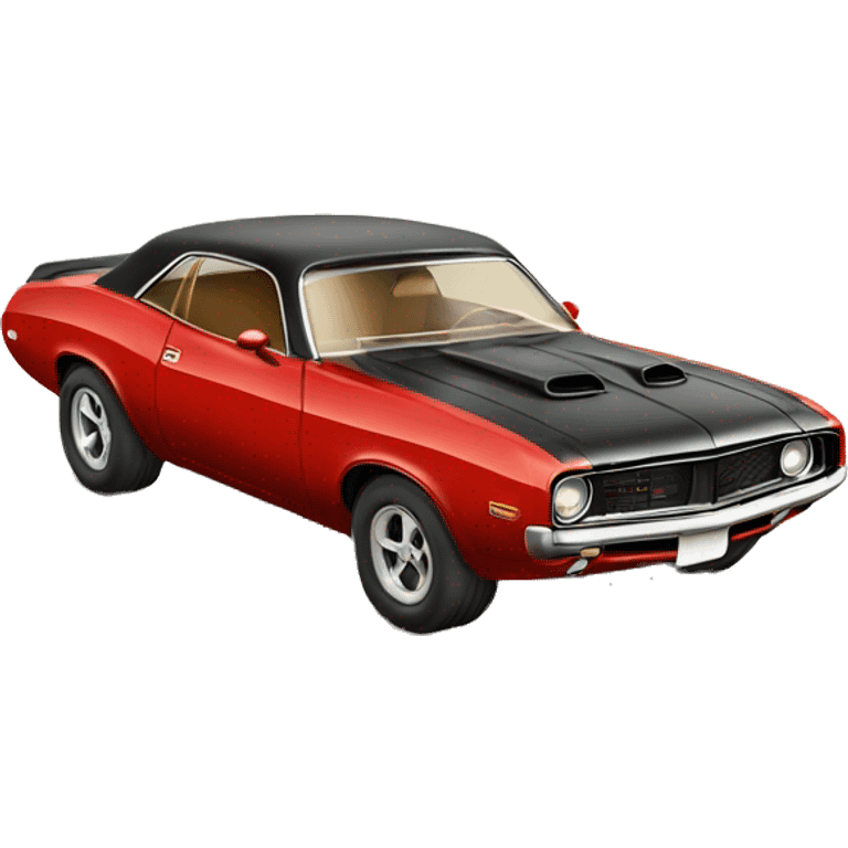 red vintage muscle car emoji