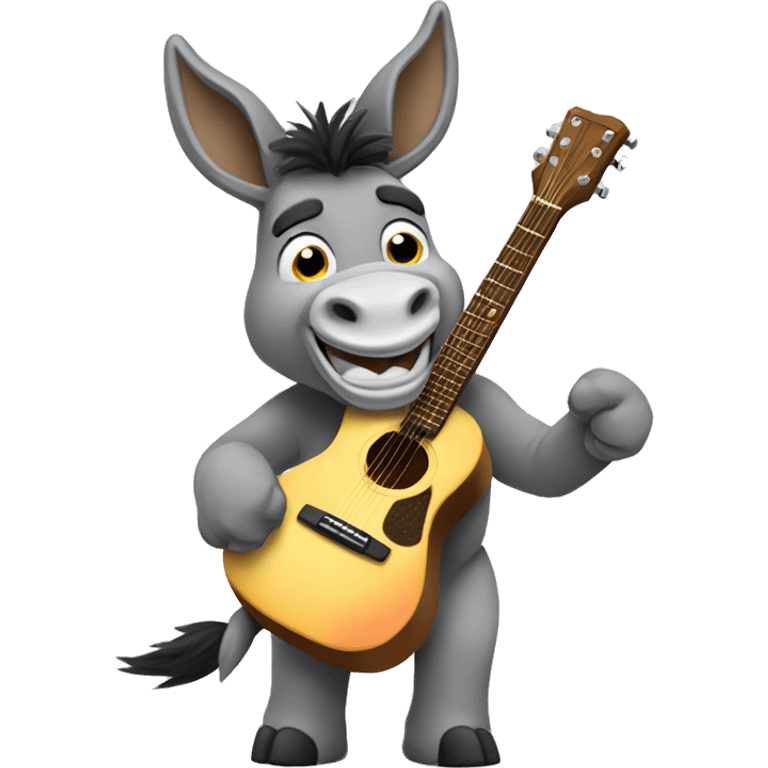 Donkey playing oad guitar emoji