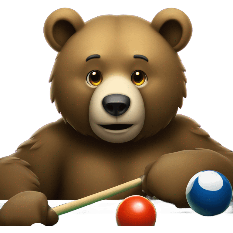 Bear playing billiards  emoji