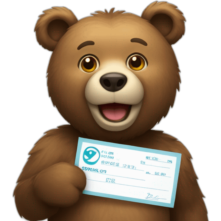 Bear holding a check mark emoji