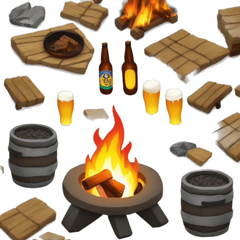 Beers and fire pit in the winter emoji