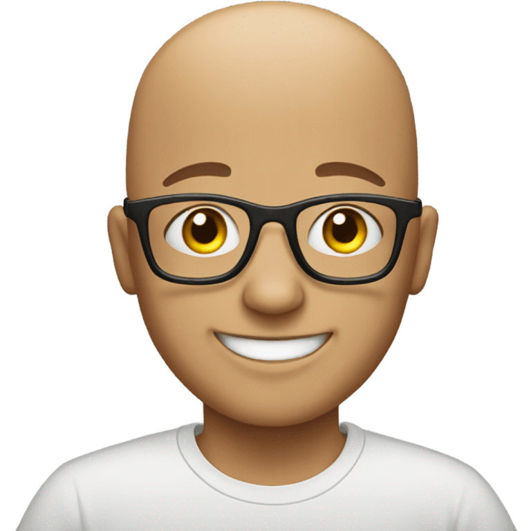 bald boy with glasses smiling emoji