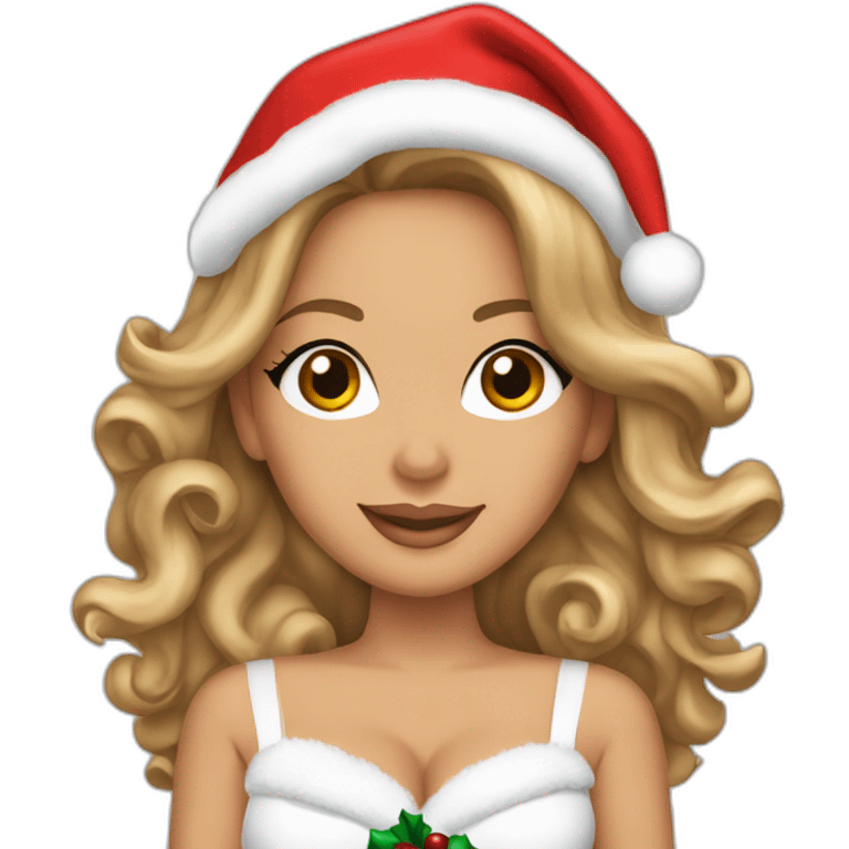 Mariah Carey wearing Christmas clothes emoji