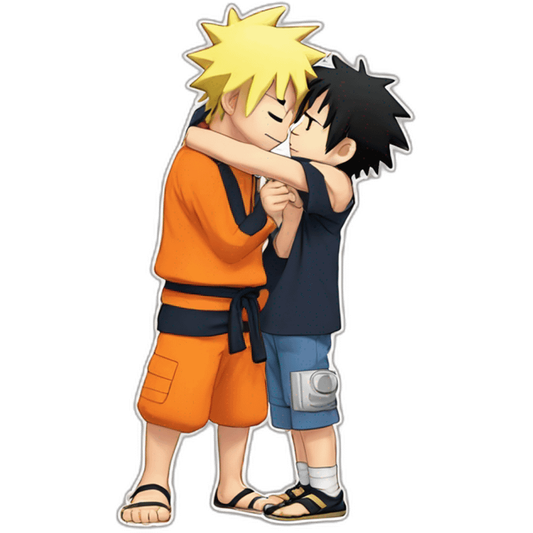 naruto kissing luffy emoji