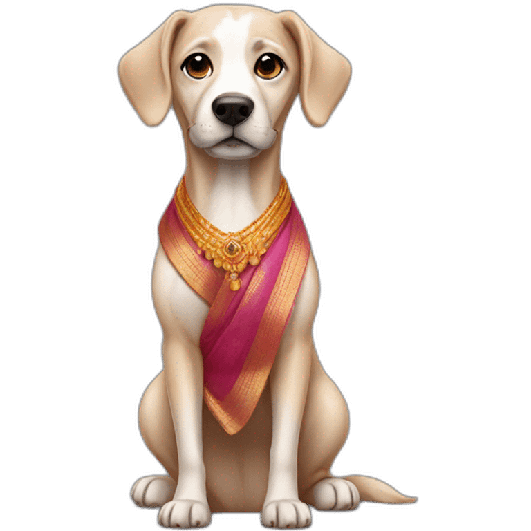 Dog wearing a saree emoji