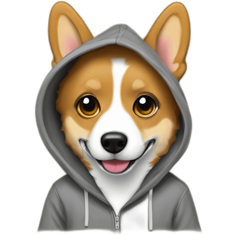 Hacker corgi with hoodie emoji