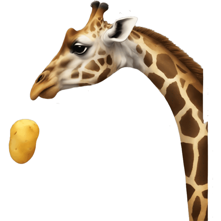  a giraffe eating a potato emoji