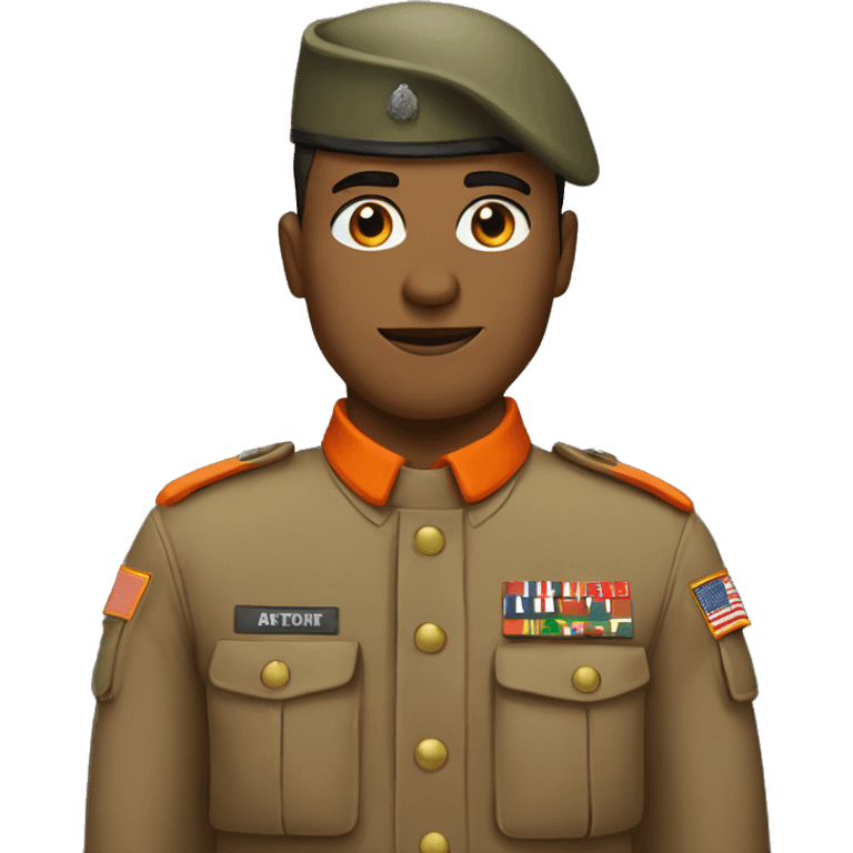 a soldier in an orange and red uniform emoji