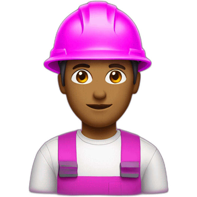 Technician wears a helm in magenta emoji