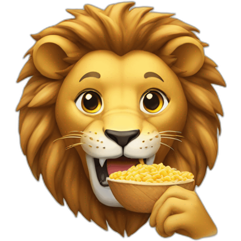 Lion eating emoji