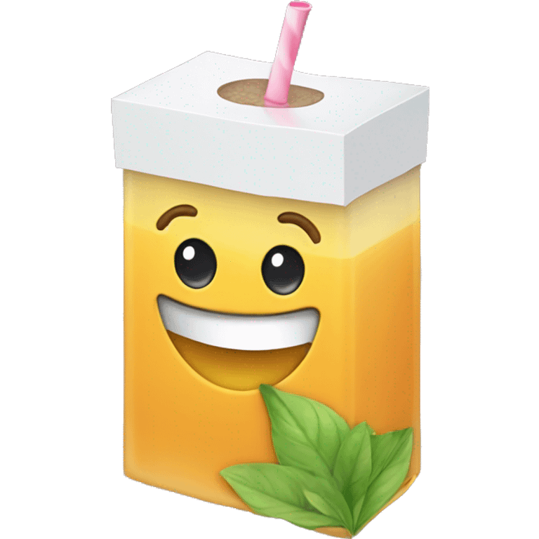 Juice box with smile emoji