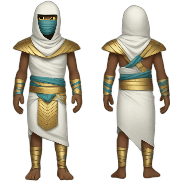 Egypt mummy dress like ninja emoji