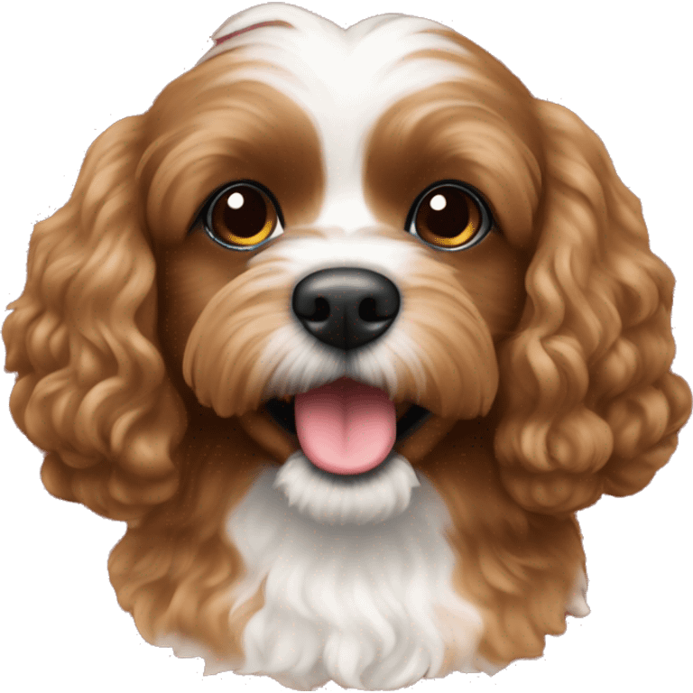 Christmas brown cavapoo  emoji