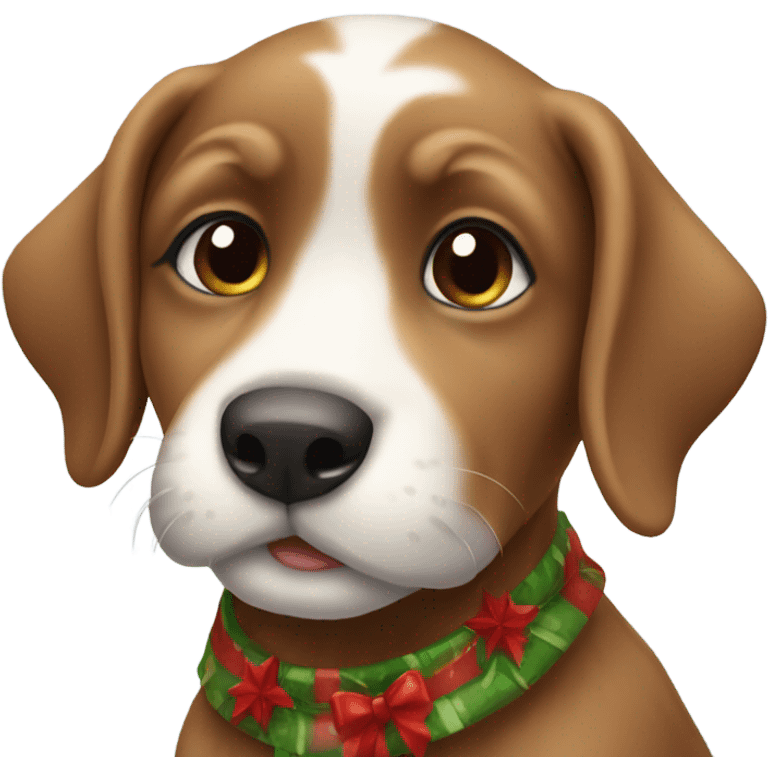 Christmas puppy emoji