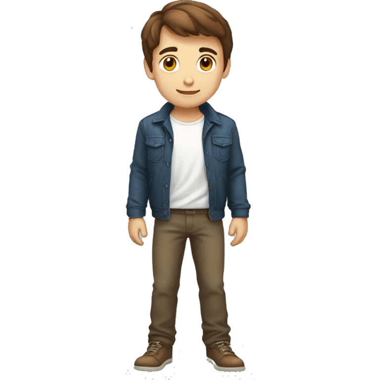 handsome brown hair boy white posing gallantly emoji