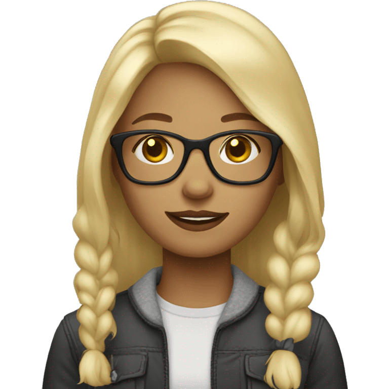 blonde girl with glasses emoji