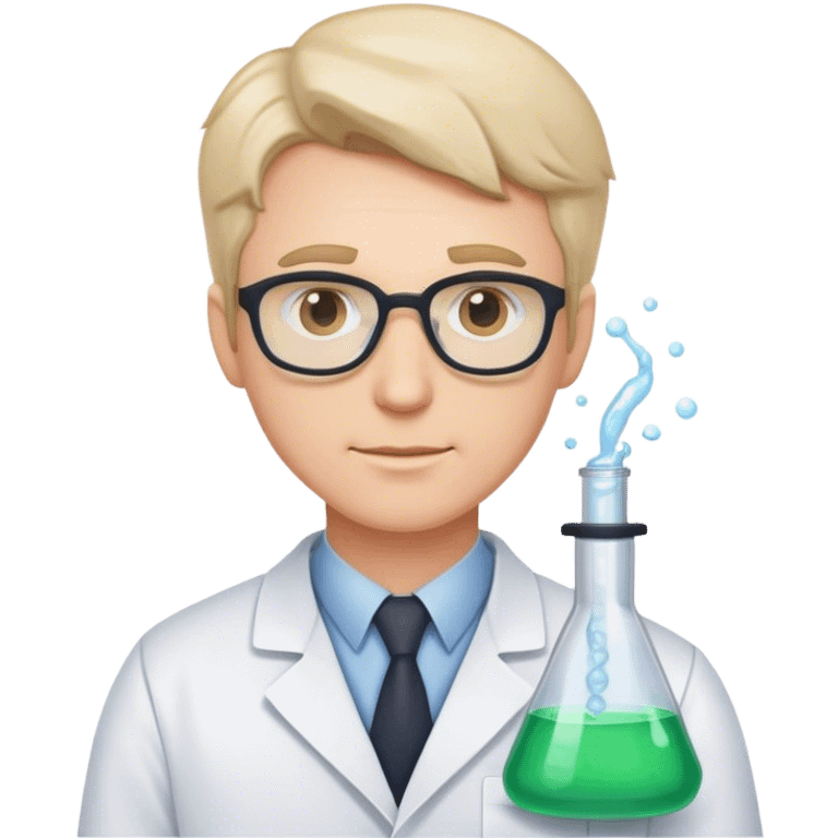 white man scientist photorealistic emoji