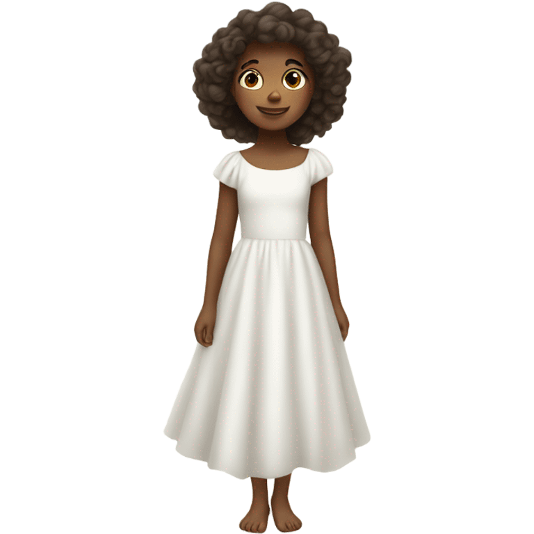 dreamy child in white dress emoji