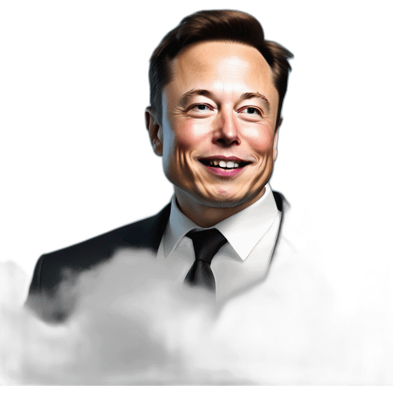 Elon musk allongé sur un nuage emoji