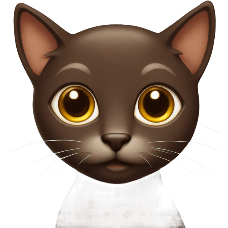 Chocolate brown cat  emoji