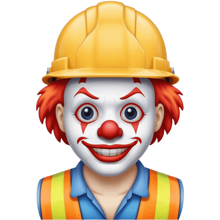 Construction worker clown face emoji