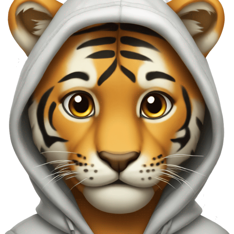 Tiger wearing a hoodie emoji