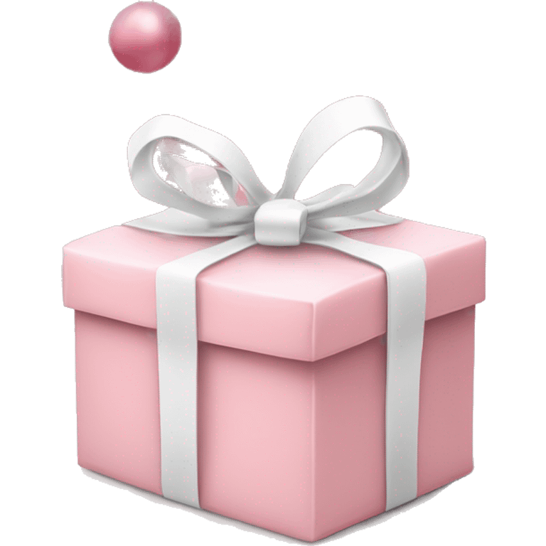 Light pink Christmas gifts under a white Christmas tree emoji