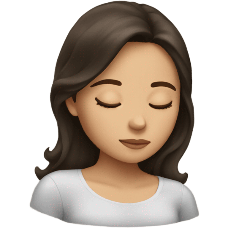 Brunette girl sleeping emoji