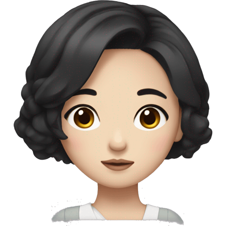 Korean Girl with Medium Black Hair and Makeup emoji