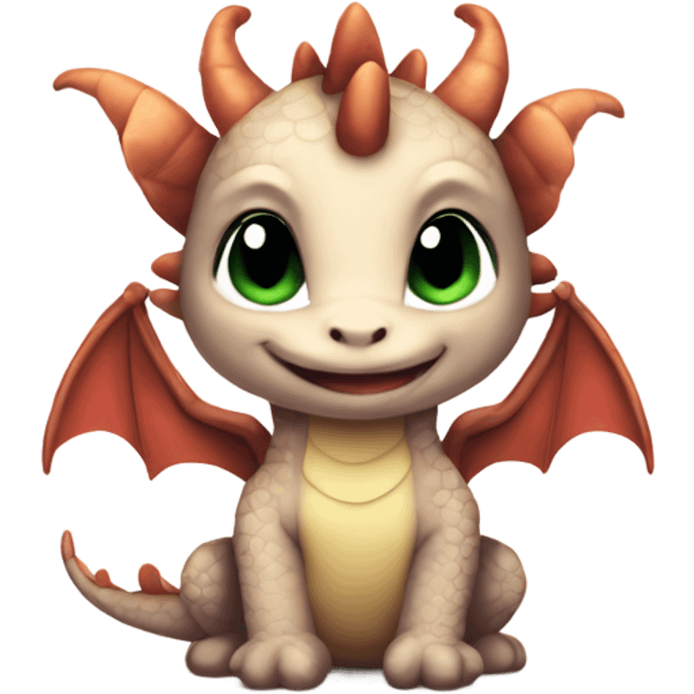 Cute baby dragon. Wearing mittens and earmuffs.  emoji