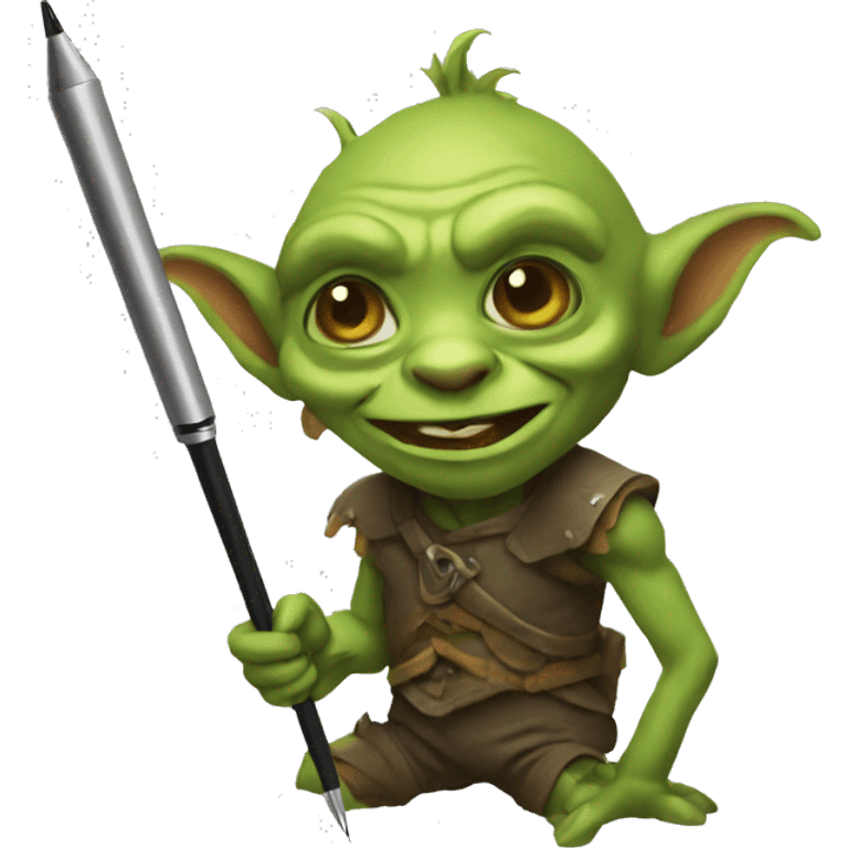 Goblin with stylus emoji