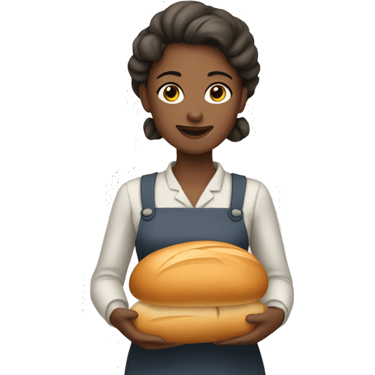 Woman with bow and bread  emoji