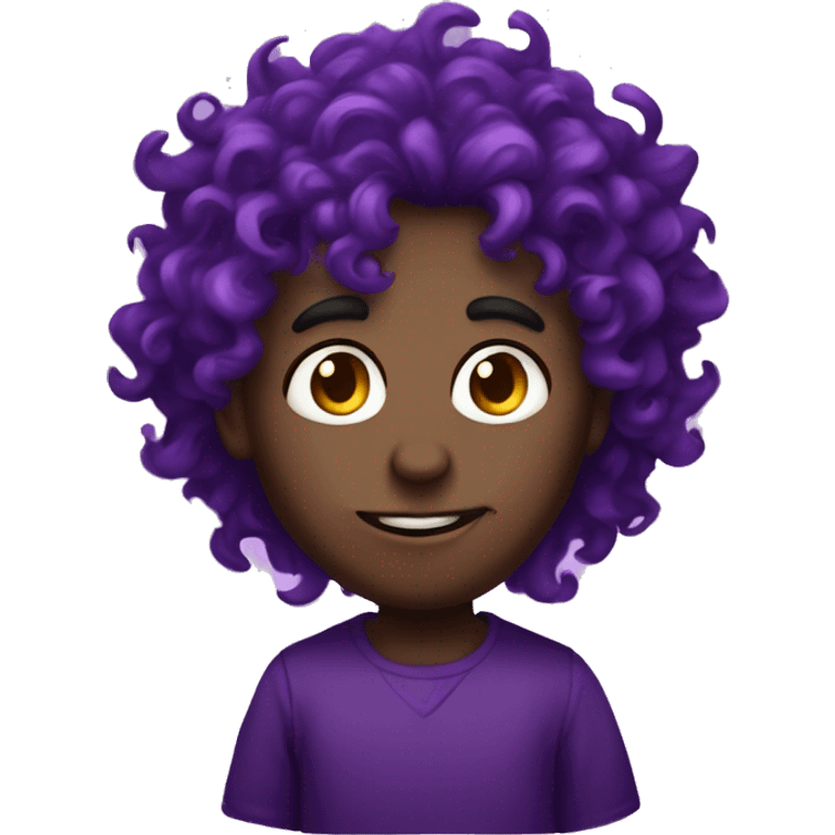 Male Demon purple in love with curly hair emoji