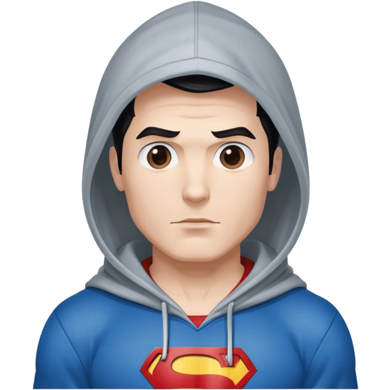 Superman wearing a hoodie emoji