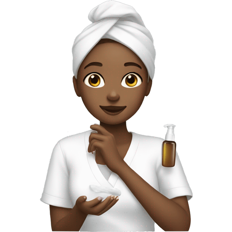 girl doing skin care emoji