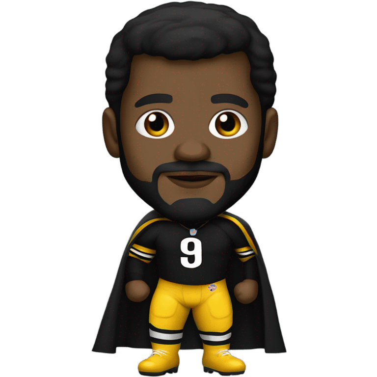 Mean Joe green Pittsburgh Steelers player in uniform with black cape emoji