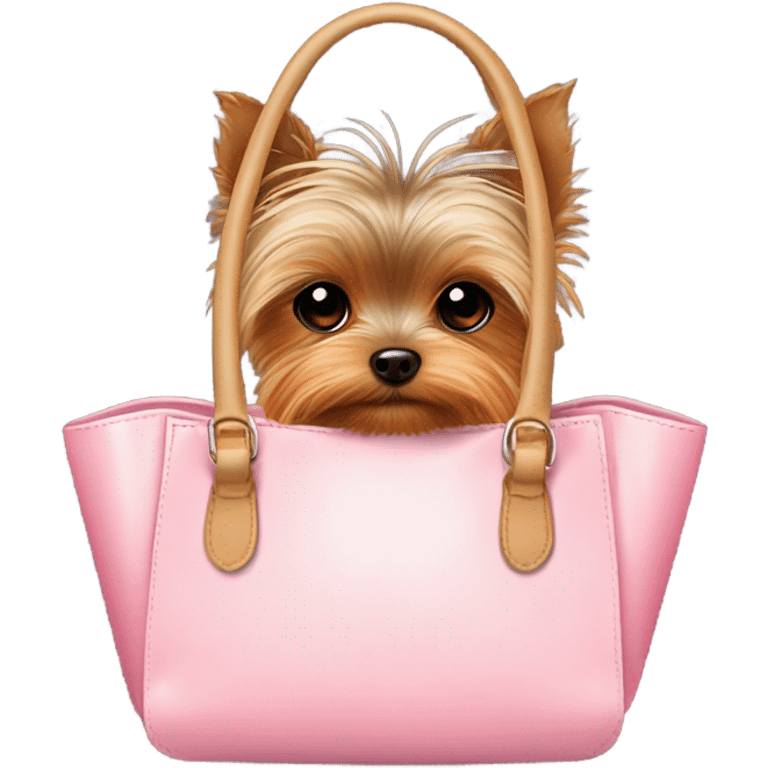 Teacup Yorkie in a handbag  emoji