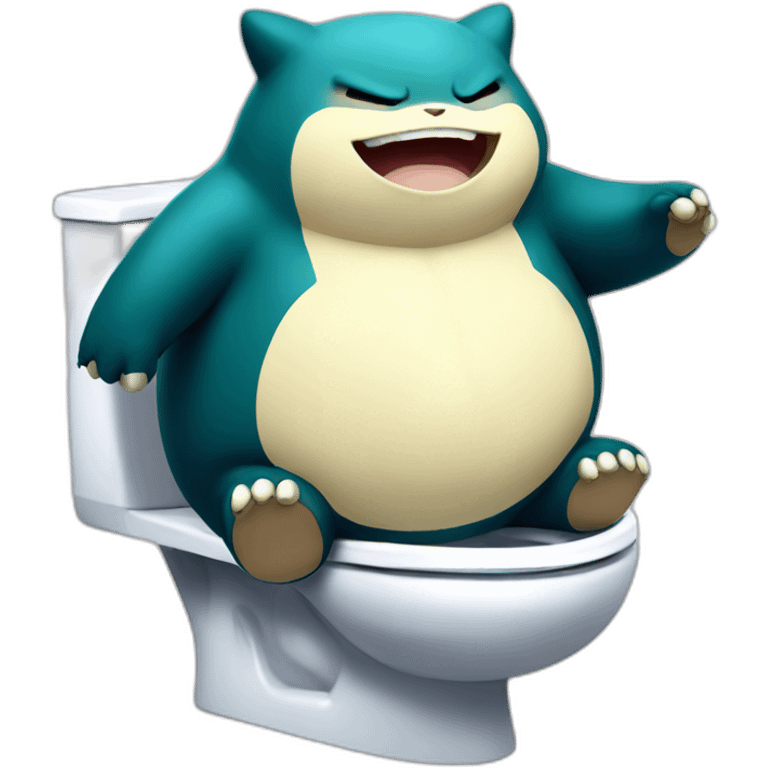 Shiny snorlax on a toilet emoji