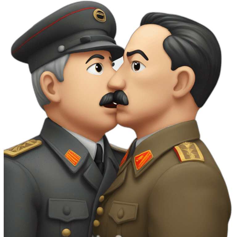 hitler kissing stalin emoji