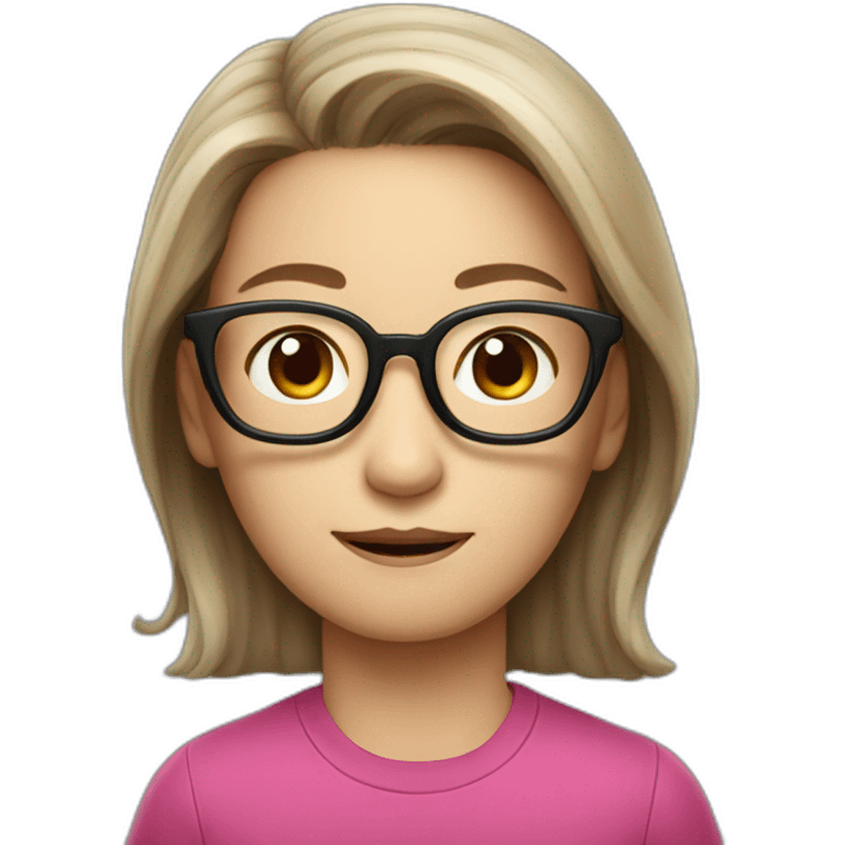 Tim cook with a brown hair Korean girl with eyeglasses emoji