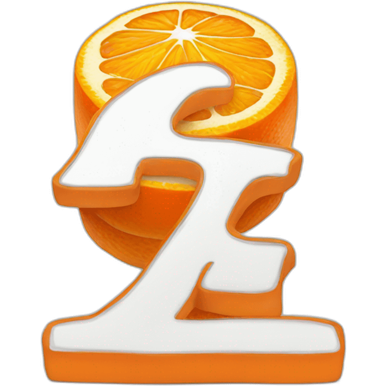 an orange coin with a e character in white emoji