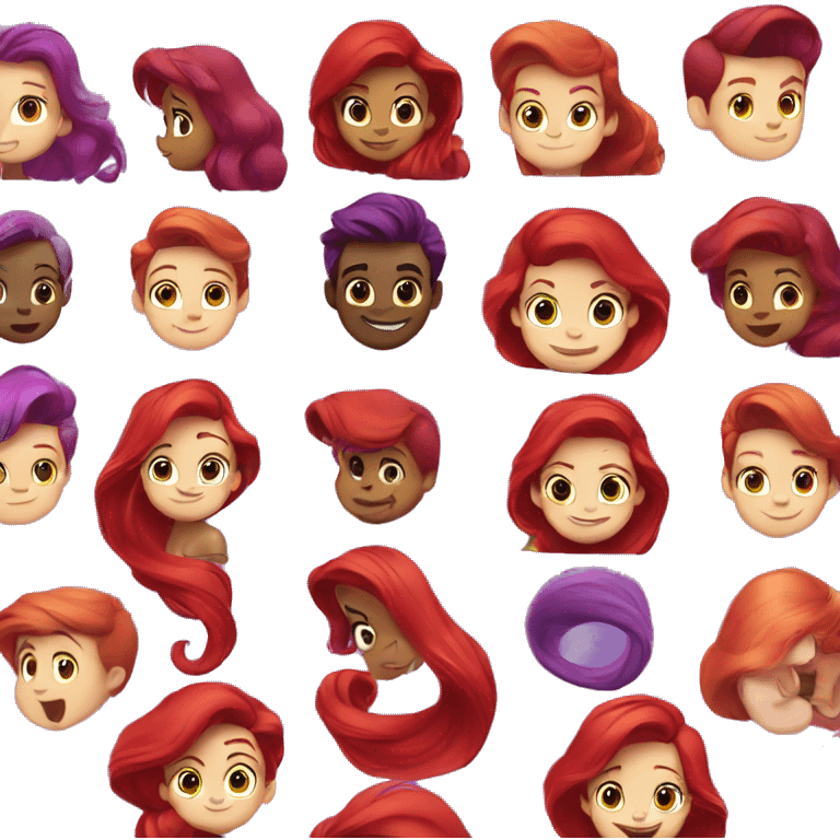 Ariel-the little mermaid-purple top-red hair emoji