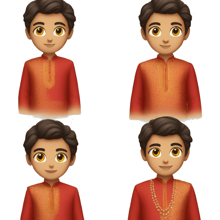 Boy in red kurta with lv logo on it emoji