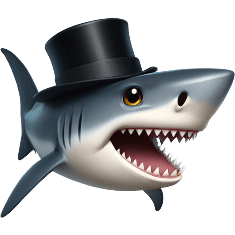 Shark with a top hat emoji