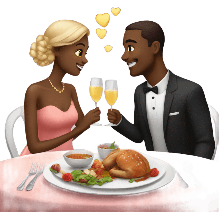 Romantic dinner date for beautiful couple emoji