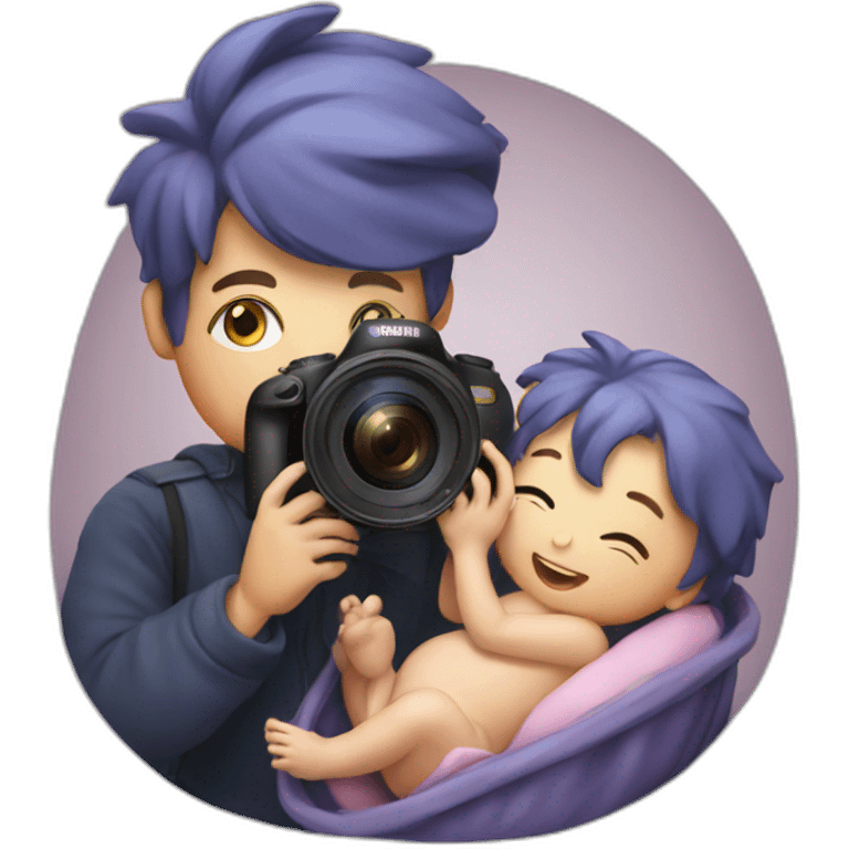 photographer photographing a newborn emoji