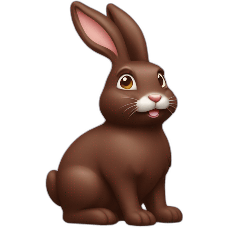 Chocolate rabbit with a bitten tail emoji